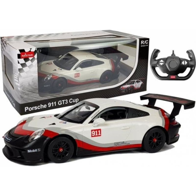 Rastar Auto R/C Porsche 911 GT3 CUP Rastar 1:14 Białe na pilota () - 1609611