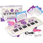 Leantoys Elektryczne Pianino Keyboard Dla Dzieci Różowy Nuty USB MP3 LEAN Toys