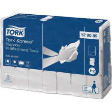 Tork Håndklædeark Tork H2 Advanced Flushable 2-lag Hvid,21 pk x 200 stk/krt