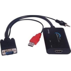 Premiumcord Adapter AV PremiumCord USB HDMI MiniJack 3.5 mm D-Sub (VGA), Czarny (khcon-04)