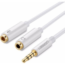 Ugreen Kabel Ugreen Jack 3.5mm - Jack 3.5mm x2 0.2m biały (ugreen_20210402112156)