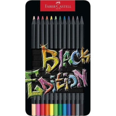 Faber-Castell Kredki trójkątne Black Edition 12 kol. op. metal