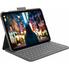 Logitech Logitech Slim Folio - Tastatur und Foliohulle - kabellos - Bluetooth LE - QWERTY - Spanisch - Oxford Gray - fur Apple 10.2-inch iPad Wi-Fi, 10.5-inch iPad Pro Wi-Fi, 10.9-inch iPad Wi-Fi, iPad Air Wi-Fi