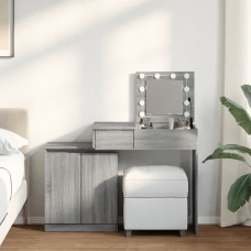 Vidaxl Toaletka z oświetleniem LED, szary dąb sonoma, 115x37x110,5 cm