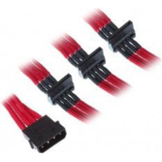 Silverstone Molex - SATA, 0.3m, Czerwony (SSTPP07BTSR)