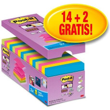 Post-It Bloczek samoprzylepny SUPER STICKY Z-NOTES R330-SS-VP16 76x76mm mix kolorów, 16 sztuk (3M0584)