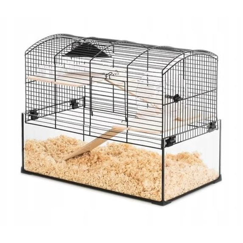 Zolux Cage Neo Panas Little with glass cuvette, black