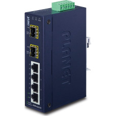 Planet ISW-621TF network switch Unmanaged L2 Fast Ethernet (10/100) Blue