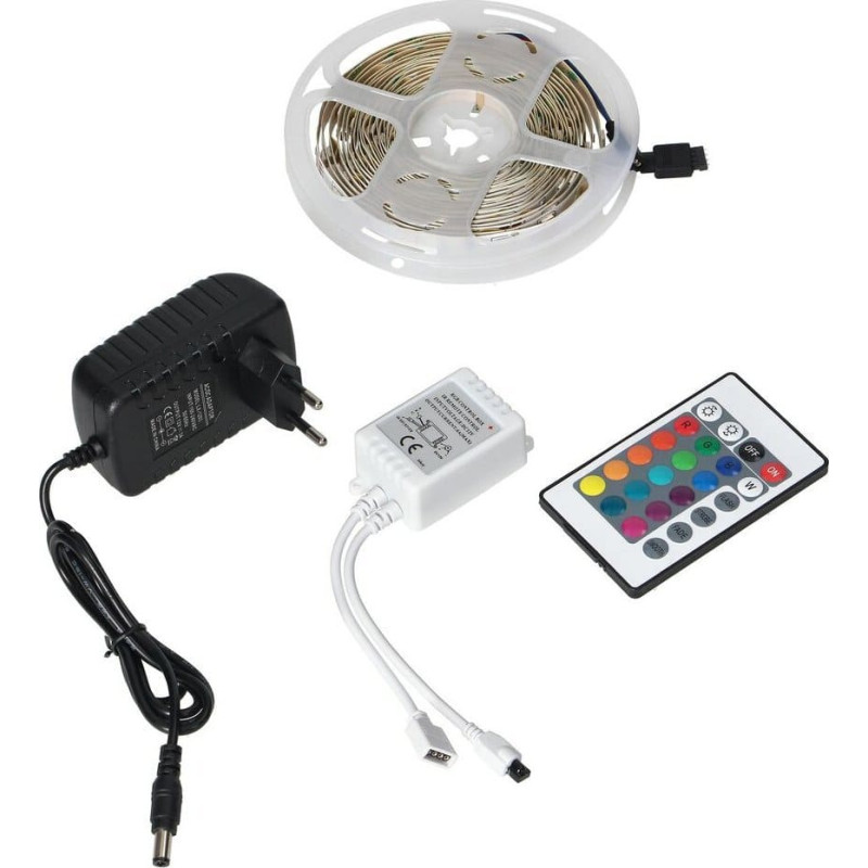 Orno Taśma LED Orno Zestaw taśma LED 12V 30L/m 100lm/m 7.2W/m IP20 RGB 3m + Sterownik RGB + Zasilacz 12V