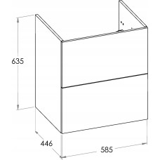 Alkotest A857769534 / ROCA / ELLA / SZAFKA ŁAZIENKOWA 60CM 2 SZUFLADY DO KOMPLETACJI Z SZAFKA /UMYWALKA ZIELONY MAT /