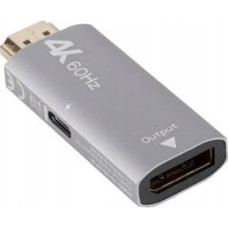 Lanberg Adapter AV Lanberg Adapter Lanberg HDMI (M) -> Displayport (F) 4K srebrny