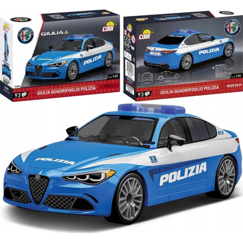 Cobi Klocki COBI 24606 Samochód ALFA ROMEO Giulia Quadrifoglio Polizia Policja