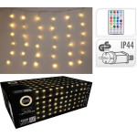 Christmas Decoration LAMPKI CHOINKOWE KURTYNA ŚWIETLNA ZEW/WEW 144 LED 120X120CM Z PILOTEM CIEPŁY BIAŁY