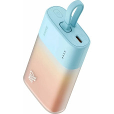 Baseus Powerbank Baseus Popsicle 5200mAh 20W z wbudowanym kablem Lightning (+ biały kabel Baseus Simple USB-C - USB-C 60W/20V/3A/30cm) - niebiesko-pomarańczowy