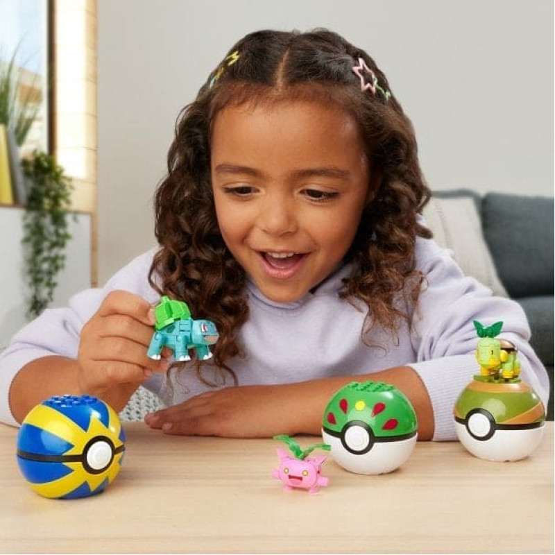 Mattel Mattel Pokémon 4 Plant-Type Pokémon Sets, Construction Toys