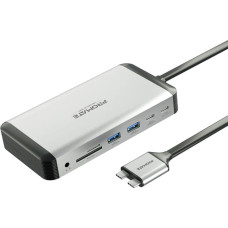 Promate VersaHub-MST 13-in-1 Dual USB-C Multimedia Hub / Dual 4K HDMI / USB3.0 / 150W