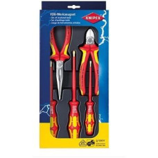 Knipex VDE-Werkzeugsatz 002013 (rot/gelb, Zangen und Wera Schraubendreher)