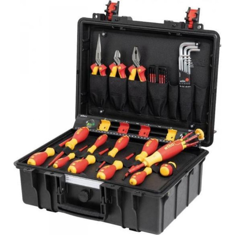 Wiha Werkzeug-Set Basic L electric (rot/gelb, 39-teilig, mit Koffer)