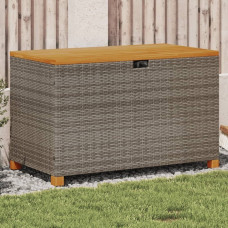 Vidaxl Skrzynia ogrodowa vidaXL Skrzynia ogrodowa, szara, 110x55x63 cm, polirattan i akacja Lumarko!