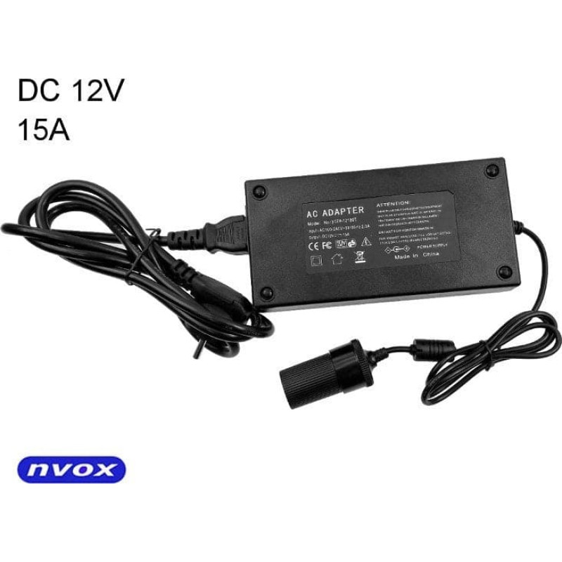 Nvox Ładowarka Nvox Zasilacz stabilizowany z gniazdem zapalniczki 12V o mocy 180W... (NVOX 15A12V)