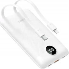 Veger Powerbank Veger VEGER powerbank 10 000 mAh z wbudowanymi kablami Typ C / Lightning PD QC3.0 2A 22,5W C11C (W1170) biały