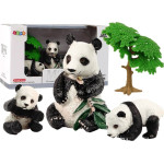 Leantoys Figurka LeanToys Figurka Zwierzęta Zestaw Panda Jedząca z Małymi