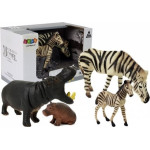 Leantoys Figurka LeanToys Zwierzęta Afrykańskie - Hipopotam, zebra (7116)