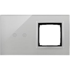 Kontakt-Simon Simon Touch ramki Panel dotykowy S54 Touch, 2 moduły, 2 pola dotykowe poziome + 1 otwór na osprzęt S54, srebrna mgła DSTR220/71