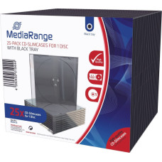 Mediarange CD-Slimcases f. 1 Disc m. schwarz Tray 25er-Pack