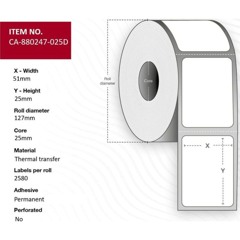 Capture CA-880247-025D etykiet do nadruku