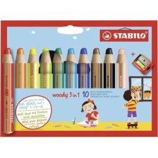 Stabilo Kredki Woody 3w1 10 kol + temperówka STABILO