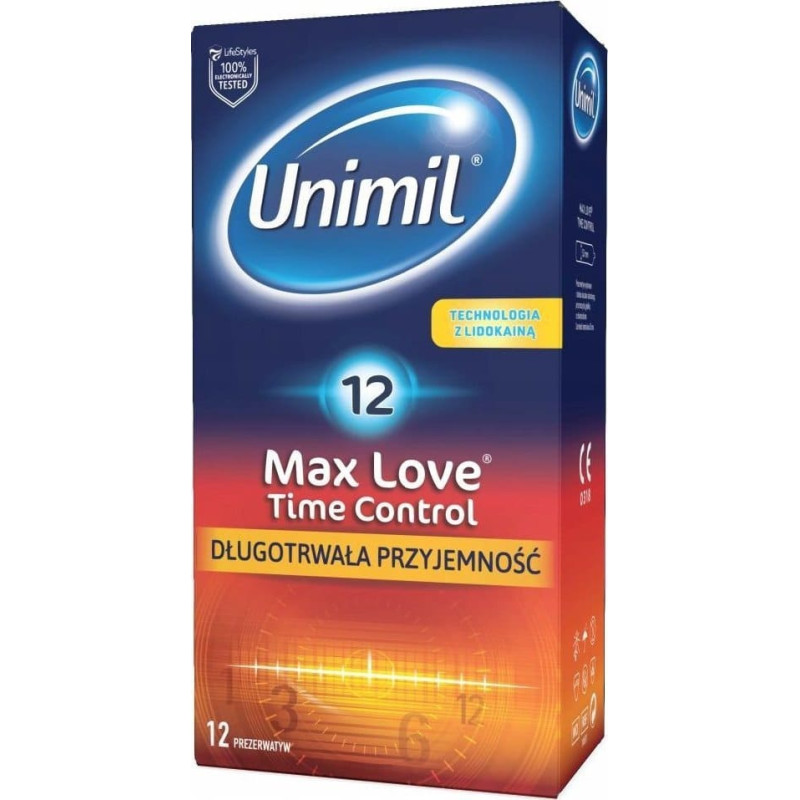 Unimil UNIMIL_Max Love Time Control nawilżane lateksowe prezerwatywy 12szt