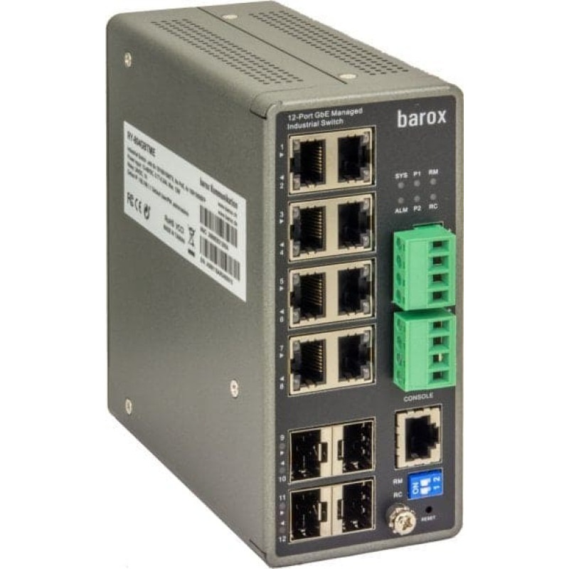 Barox RY-804GBTME łącza sieciowe Zarządzany L2/L3 Gigabit Ethernet (10/100/1000) Czarny