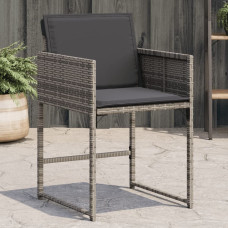 Vidaxl VidaXL Patio Chairs with Cushions 4 pcs Gray Poly Rattan