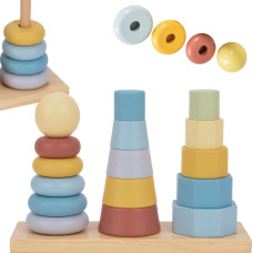 Tooky Toy TOOKY TOY Trzy Wieże Układanka w Stosy Sorter Montessori