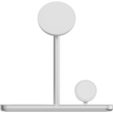 Linq byELEMENTS 3in1 Qi2 Wireless Charging Stand, Indoor, AC, Wireless charging, Silver, White