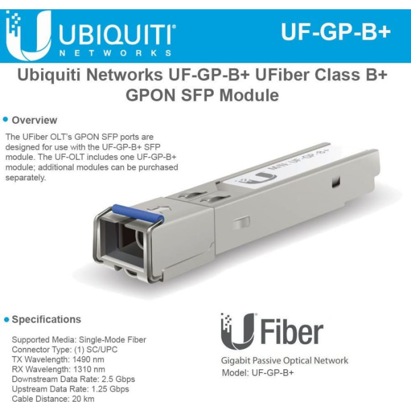 Ubiquiti jednomodowy moduł światłowodowy SFP (UF-GP-B+)