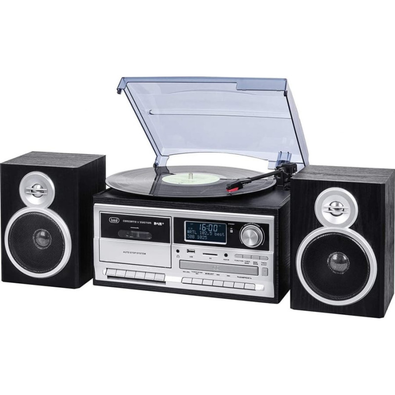 Trevi Gramofon Trevi Wieża Trevi TT1072 DAB retro/gramofon/CD/kaseta/BL black