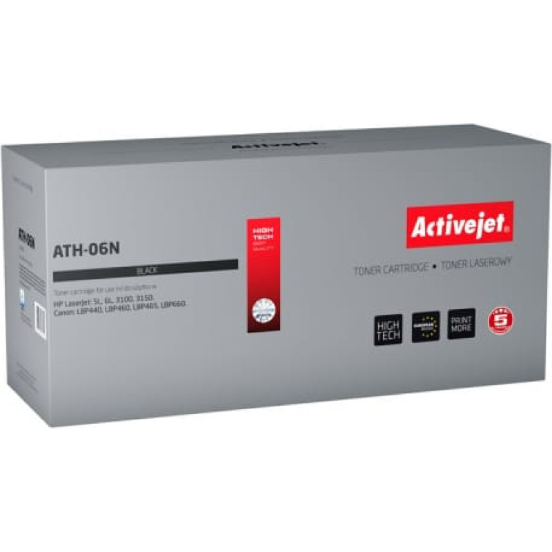 Activejet ATH-06N toner for HP printer; HP 06A C3906A, Canon EP-A replacement; Supreme; 2800 pages; black