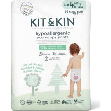 Kit And Kin Kit and Kin, Biodegradowalne Pieluchomajtki Nappy Pants 4 (9-15kg), Hippo/Leopard, 22 szt.