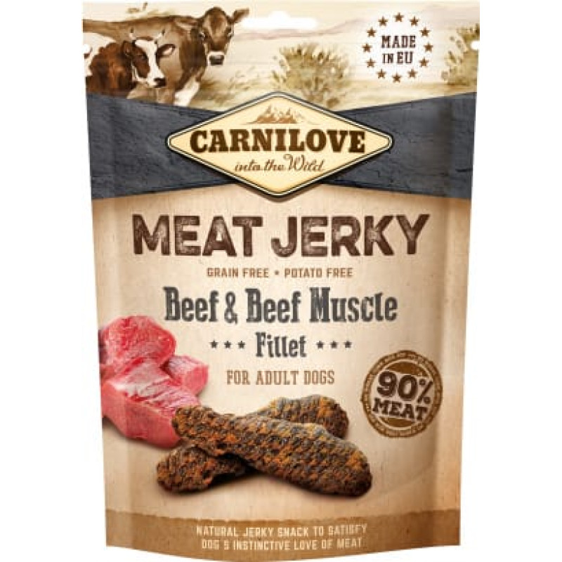 Carnilove Jerky Beef with Beef Muscle Fillet - dog snack - 100 g