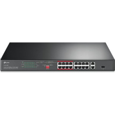 Tp-Link 16-Port 10/100 Mbps + 2-Port Gigabit Rackmount PoE Switch with 16-Port PoE+