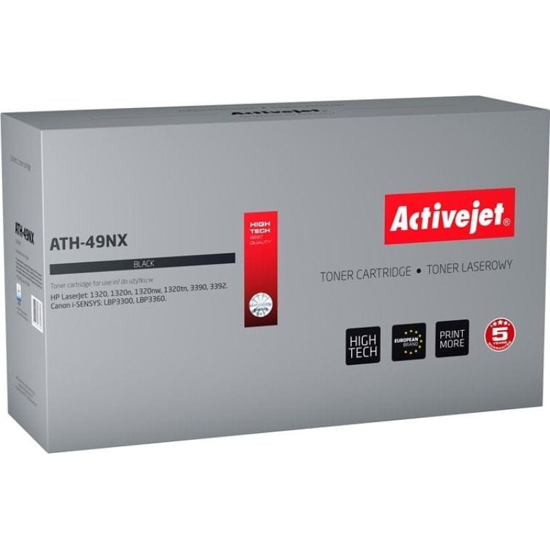 Activejet ATH-49NX toner for HP printer; HP 49X Q5949X, Canon CRG-708H replacement; Supreme; 6000 pages; black