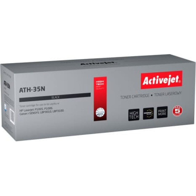 Activejet ATH-35N toner for HP printer; HP 35A CB435A, Canon CRG-712 replacement; Supreme; 1800 pages; black