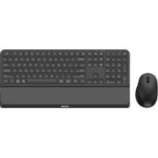 Philips 6000 series SPT6607B/00 keyboard Mouse included RF Wireless + Bluetooth US English Black