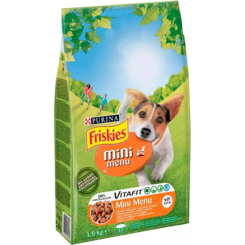 Purina Nestle FRISKIES MINI MENU Kurczak, warzywa 1,5kg