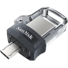 Sandisk Ultra Dual m3.0 USB flash drive 128 GB USB Type-A / Micro-USB 3.2 Gen 1 (3.1 Gen 1) Black,Silver,Transparent