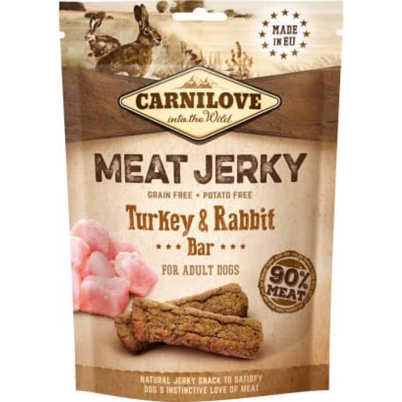 Carnilove Jerky Turkey with Rabbit - dog snack - 100 g