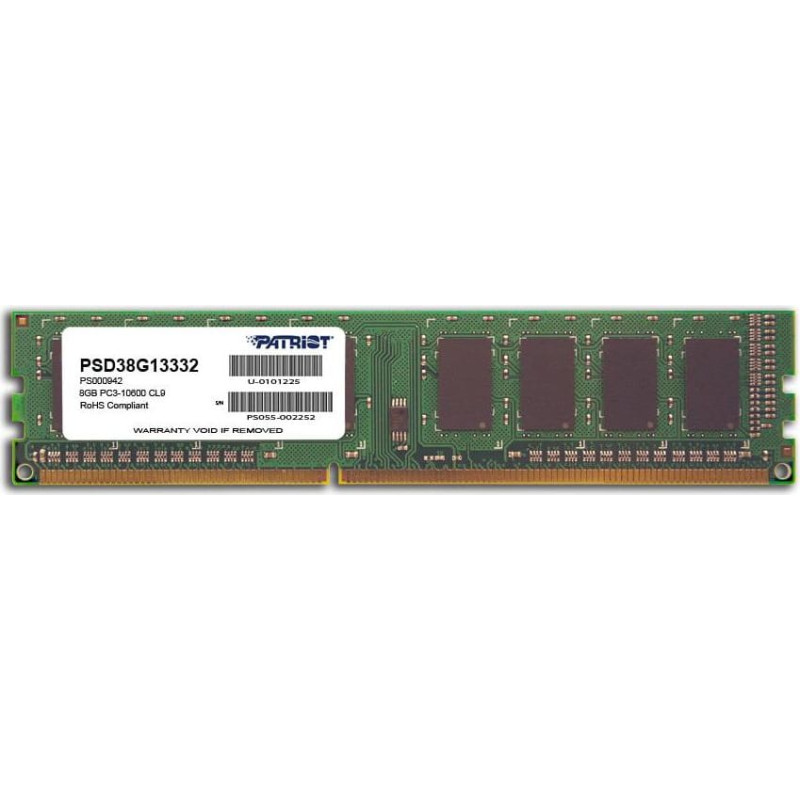 Patriot Pamięć Patriot Signature, DDR3, 8 GB, 1333MHz, CL9 (PSD38G13332)