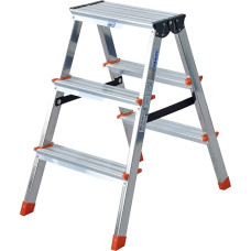 Krause Dopplo double-sided step ladder silver